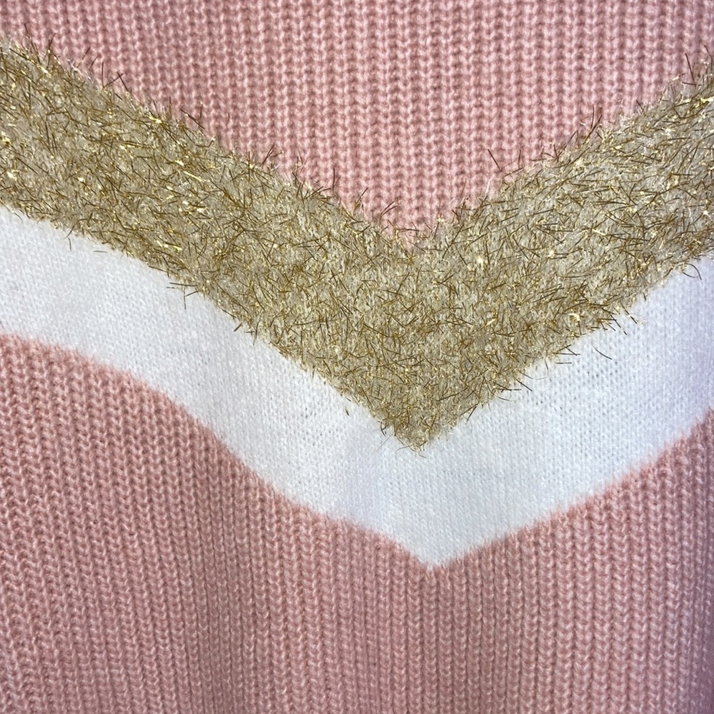 LastCall❌ Nine West sweater chevron stripe w/ metallic accents sweater size XXL - Picture 9 of 14